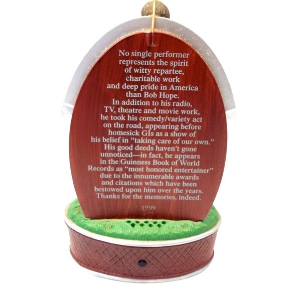 Carlton Cards Ornament music 1999 Bob Hope Thanks “Fore” The Memories - Picture 2 of 2